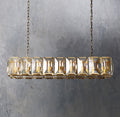 Faceted Crystal Glass Rectangular Chandelier L62" - Yami Lightings
