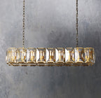Faceted Crystal Glass Rectangular Chandelier L62" - Yami Lightings