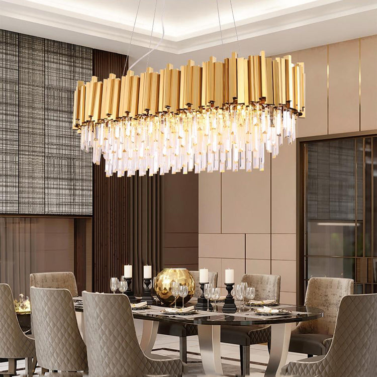 Elian Oval Crystal Chandelier - Yami Lightings