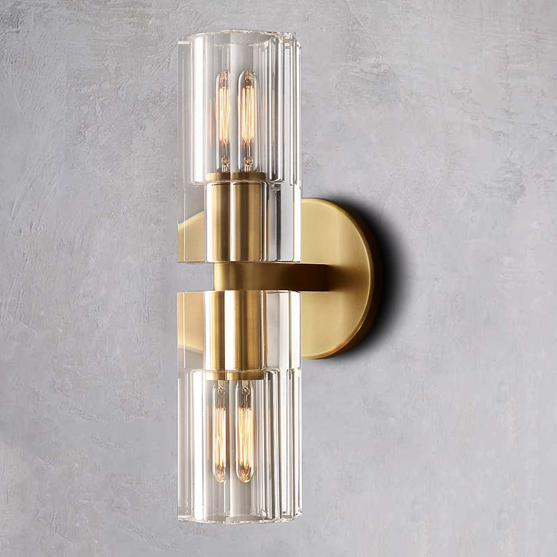Industrial Crystal Glass Cup Linear Wall Sconce - Yami Lightings