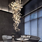 Gingko Porcelain Petal Staircase Branch Chandelier - Yami Lightings