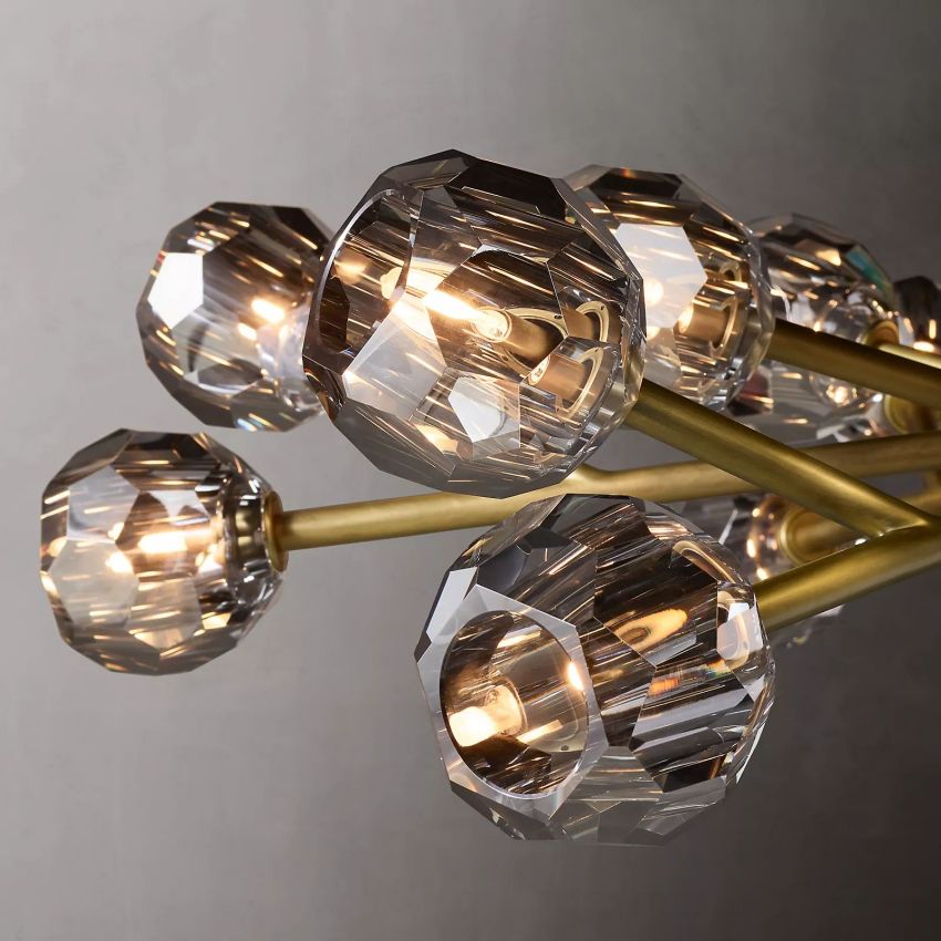 Belle De Crystal Ball Round Chandelier 48" - Yami Lightings