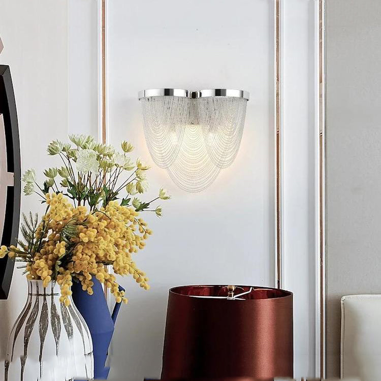 Aluminum Chain Tassel Wall Sconce - Yami Lightings