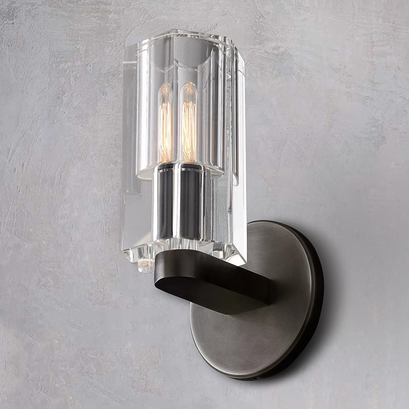 Industrial Crystal Glass Cup Wall Sconce - Yami Lightings