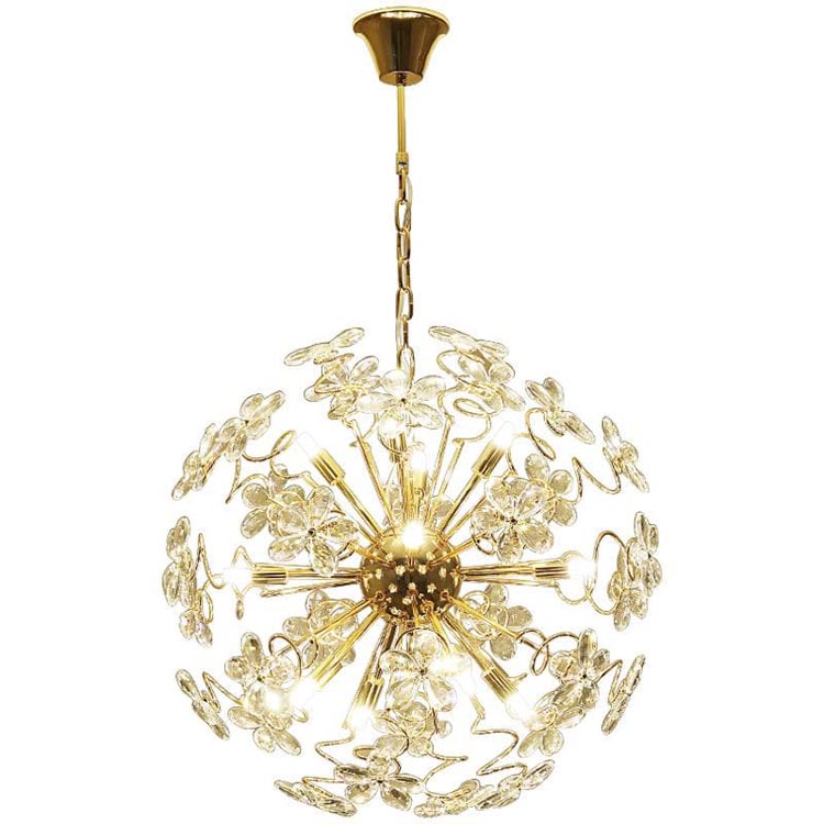 Golden Faceted Crystal Petal Dandelion Chandelier - Yami Lightings