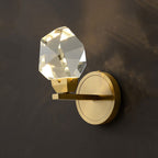 Aurelia Modern Faceted Crystal Brass Wall Sconce - Yami Lightings