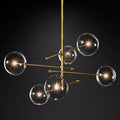 Glass Globe Mobile Six-Arm Chandelier 54" - Yami Lightings