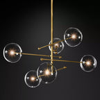Glass Globe Mobile Six-Arm Chandelier 54" - Yami Lightings