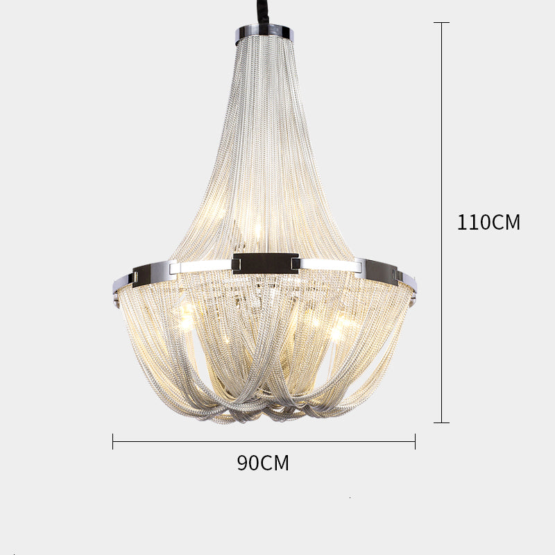 Eudora Luxury Aluminum Chain Tassel Chandelier - Yami Lightings