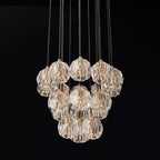Belle De Crystal Ball Round Cluster Chandelier 19" - Yami Lightings