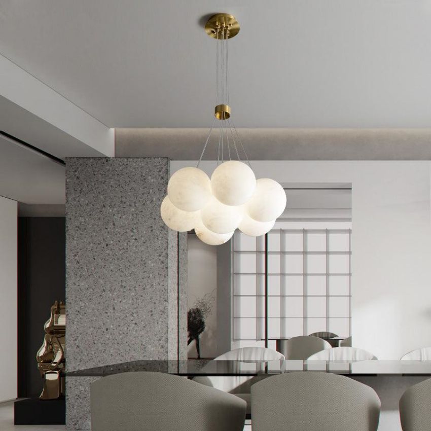 Alabaster Globe Ceiling Pendant Light - Yami Lightings