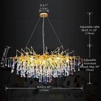 Doris Colorful Crystal Chandelier for Dining Room - Yami Lightings