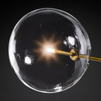 Glass Globe Mobile Six-Arm Chandelier 54" - Yami Lightings