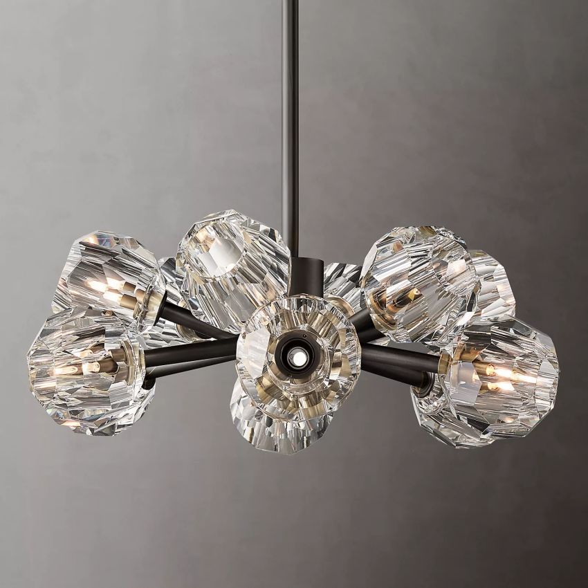 Belle De Crystal Ball Round Chandelier 24" - Yami Lightings