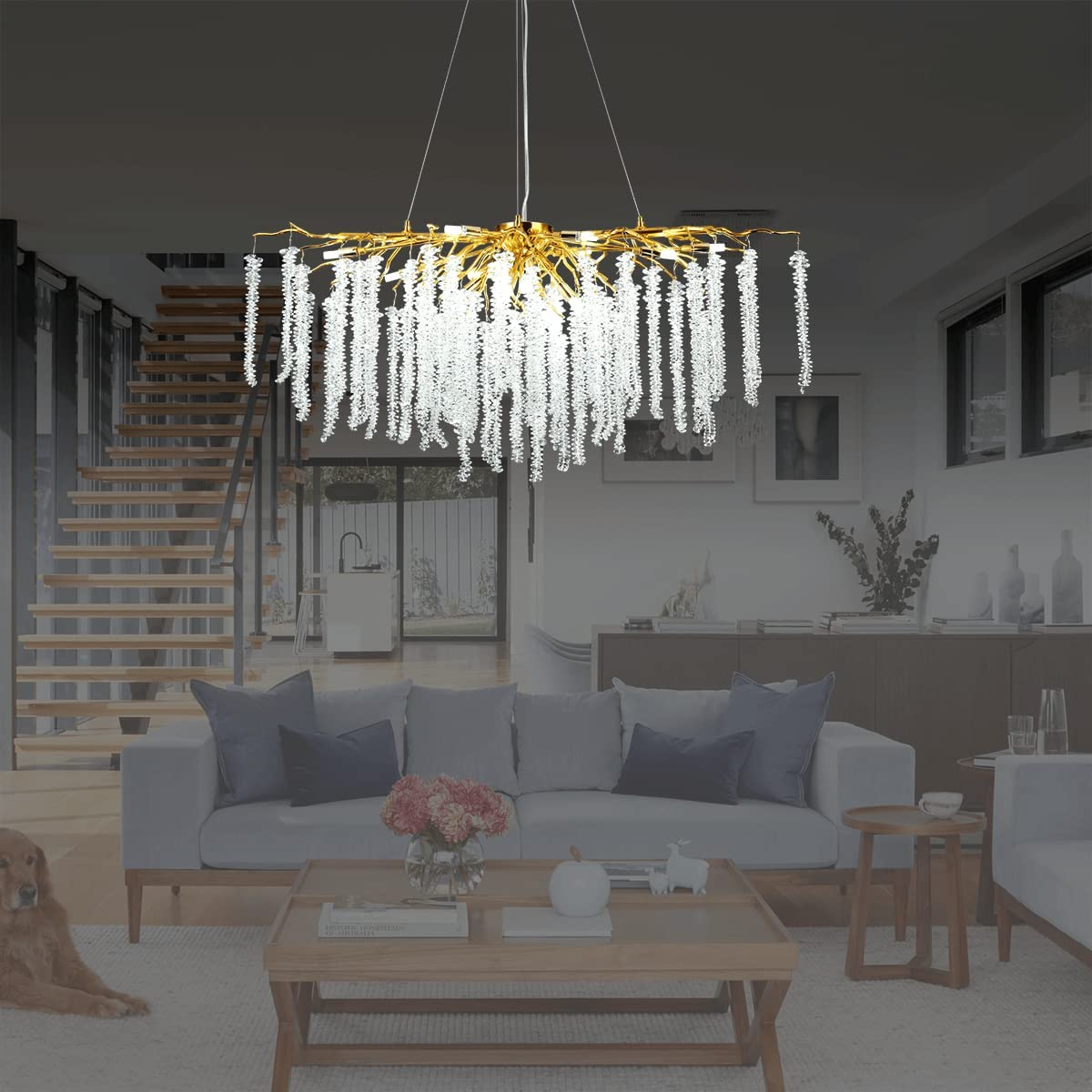 Doris Modern K9 Crystal Branch Chandelier - Yami Lightings