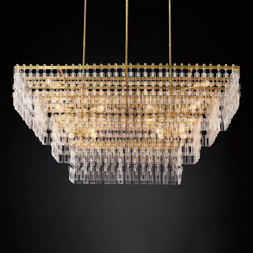 Marignan Four-Tier Rectangular Chandelier 72" - Yami Lightings