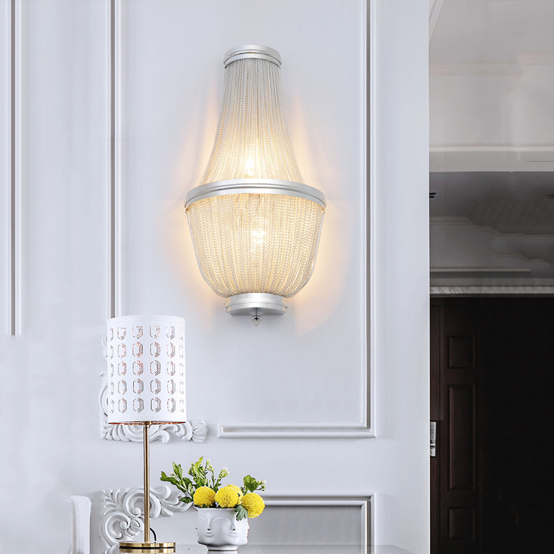 Aluminum Chain Wall Sconce In Living Room - Yami Lightings