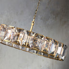 Faceted Crystal Glass Round Chandelier D60" - Yami Lightings
