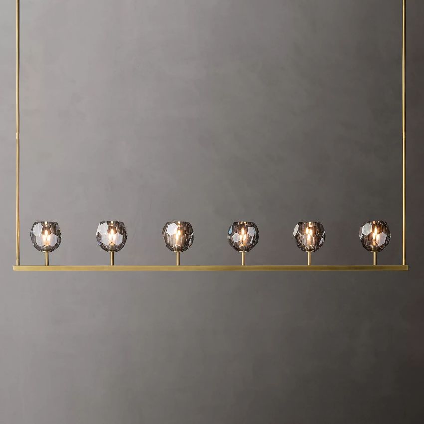 Belle De Crystal Linear Chandelier W 60" - Yami Lightings