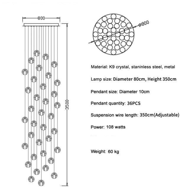 Adonis Suspension Water Drop Chandelier - Yami Lightings
