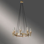 Delia Brass Chandelier Glass Lighting - Yami Lightings
