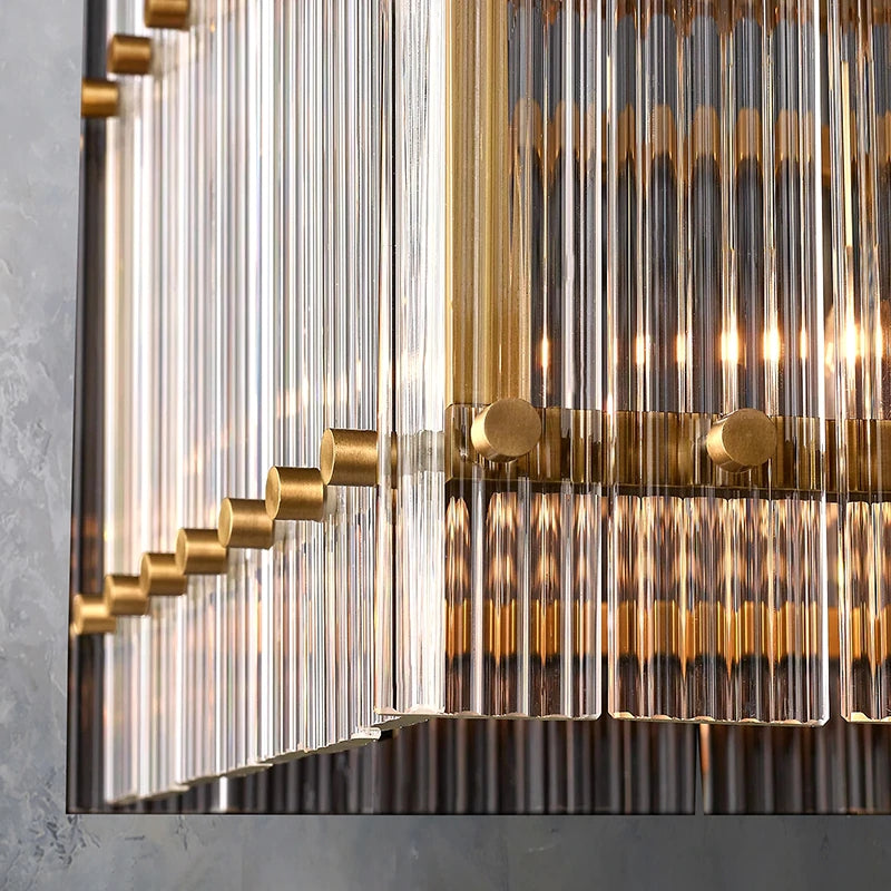 Marcia Glass Rectangular Chandelier 54" - Yami Lightings