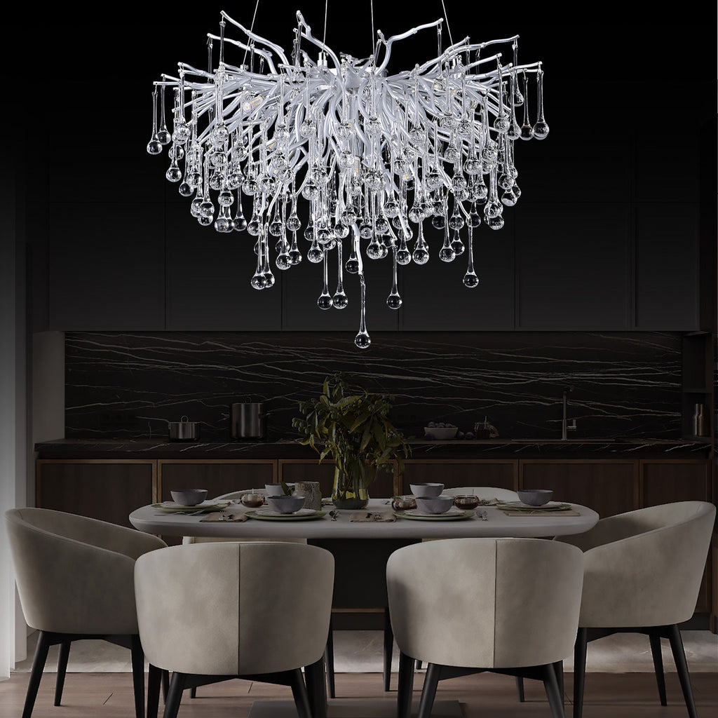 Doris Silver Branch Chandelier Light Fixture - Yami Lightings