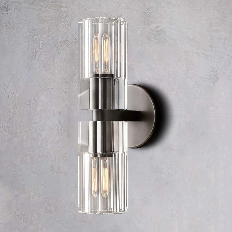Industrial Crystal Glass Cup Linear Wall Sconce - Yami Lightings