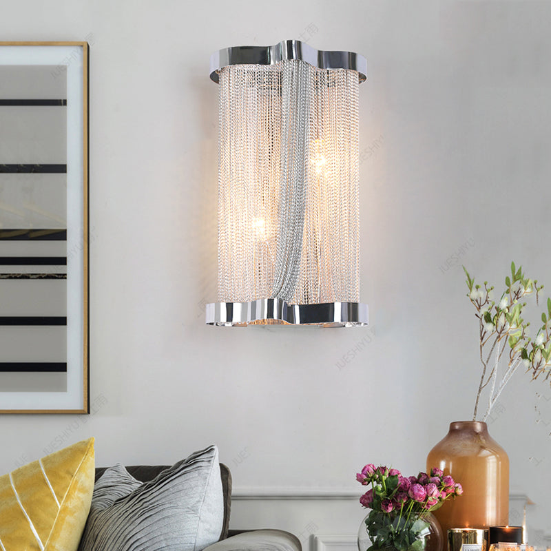 Ashley Aluminum Chain Tassel Wall Sconce - Yami Lightings