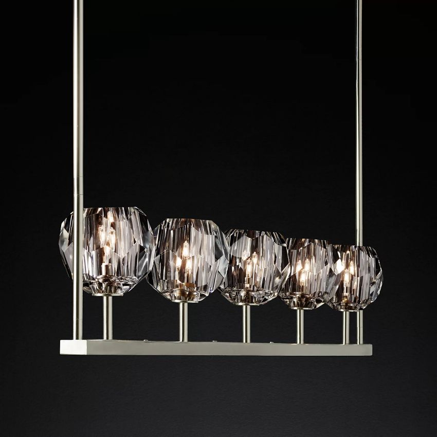 Belle De Crystal Linear Chandelier W 48" - Yami Lightings