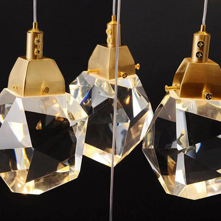 Aurelia Faceted Crystal Prisms  Staircase Loft Chandeliers - Yami Lightings