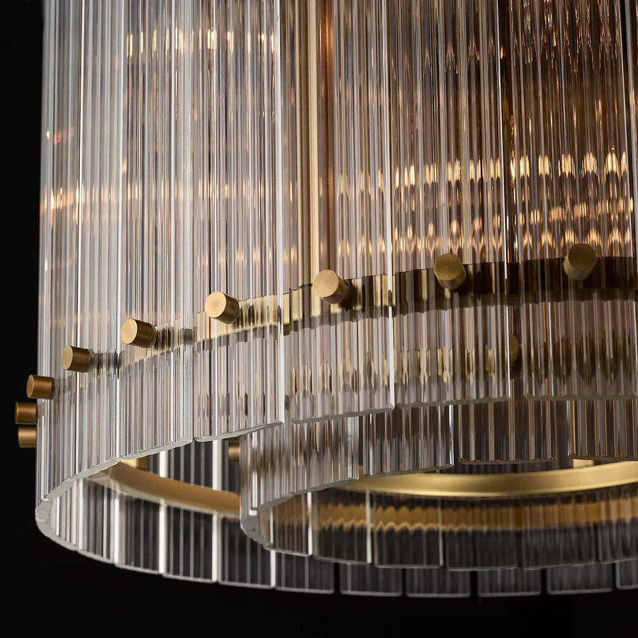 Marcia Glass Round Chandelier D22" - Yami Lightings
