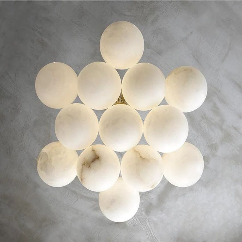 Alabaster Globe Ceiling Pendant Light - Yami Lightings