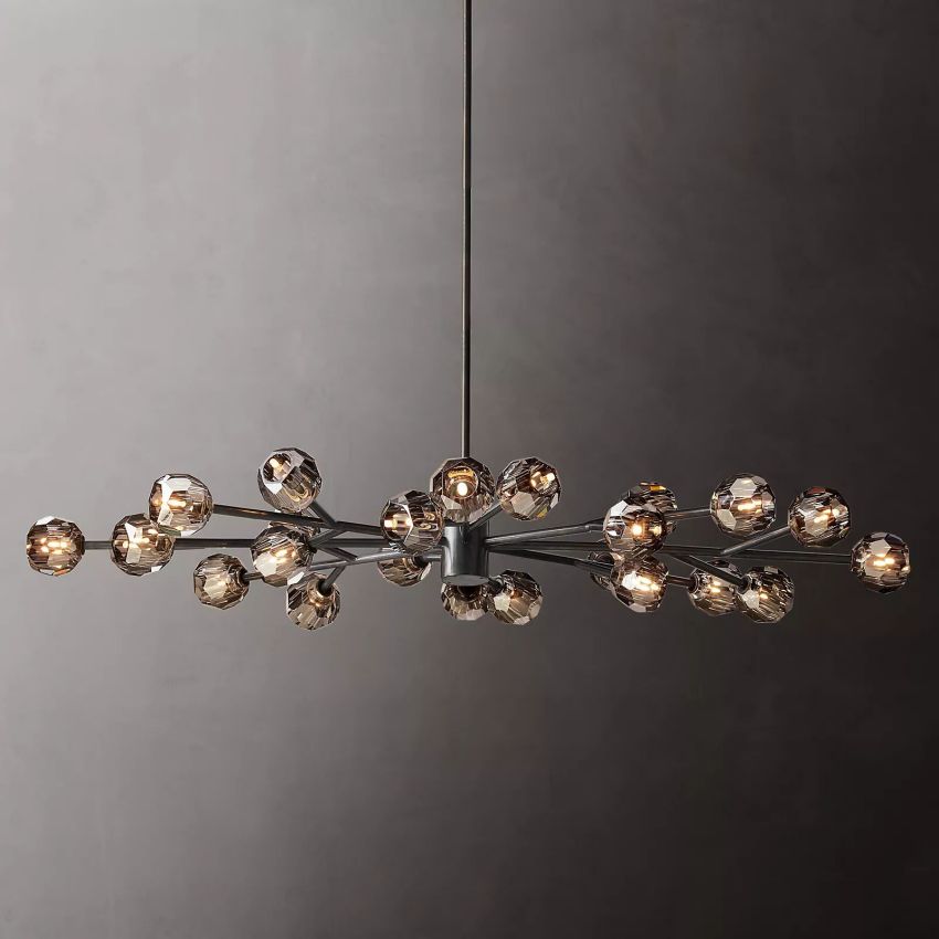 Belle De Crystal Ball Oval Chandelier 72" - Yami Lightings
