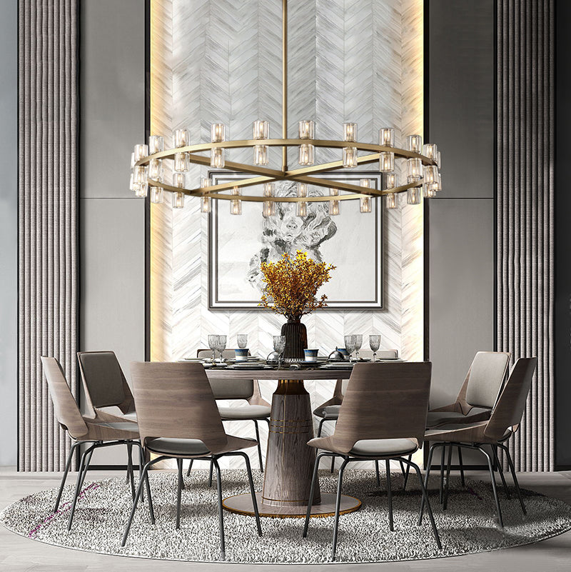 Industrial Round Crystal Chandelier - Yami Lightings