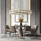 Industrial Round Crystal Chandelier - Yami Lightings