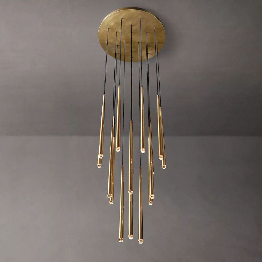 Artemis Round Tapered Tubular Chandelier 30" - Yami Lightings