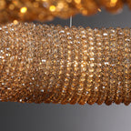 Luxury Crystal Halo Amber Round Chandeliers - Yami Lightings