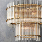 Marcia Glass TWO-TIER Round Chandelier D22" - Yami Lightings