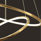 Amina Staircase Gold Multi Rings Chandelier Lobby Villa - Yami Lightings