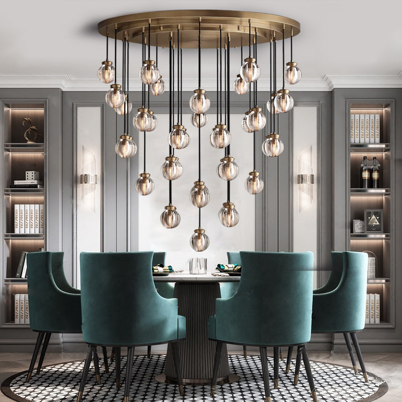 Pearl Round Chandelier - Yami Lightings