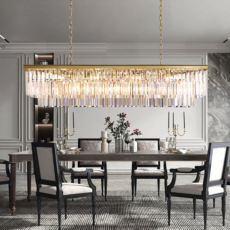 Modern Rectangular K9 Crystal Chandelier - Yami Lightings