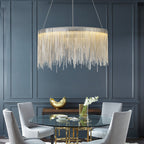 Angelina Aluminum Chain Tassel Round Chandelier - Yami Lightings