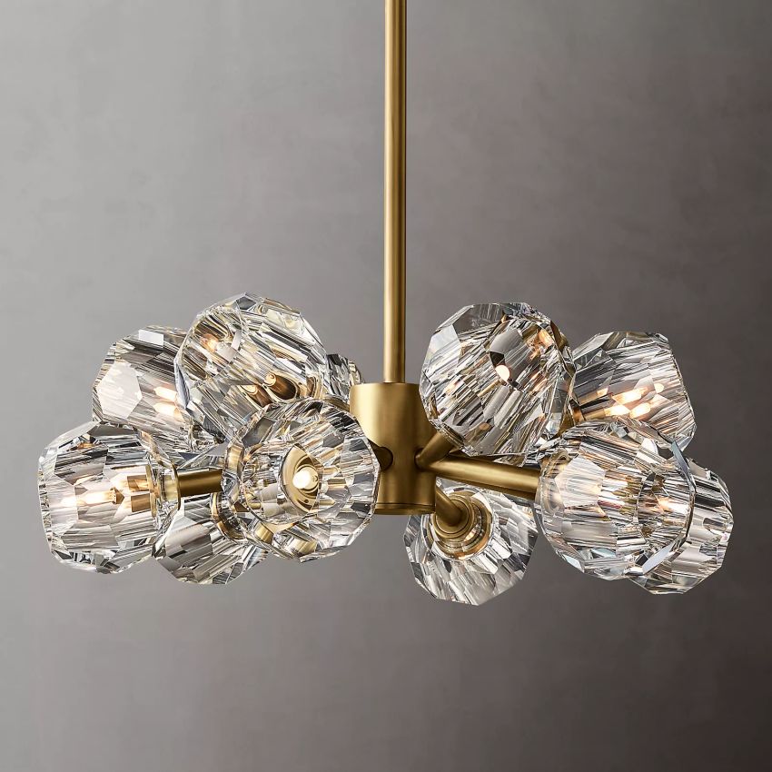 Belle De Crystal Ball Round Chandelier 24" - Yami Lightings