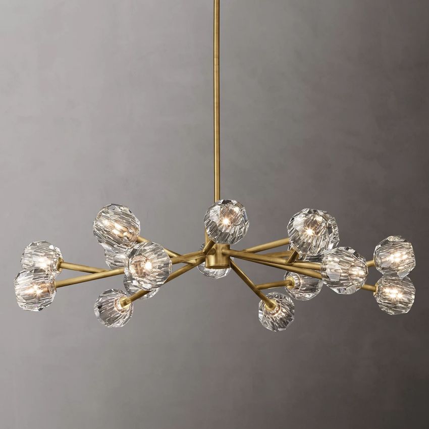 Belle De Crystal Ball Round Chandelier 48" - Yami Lightings