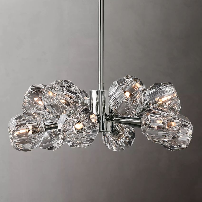 Belle De Crystal Ball Round Chandelier 24" - Yami Lightings