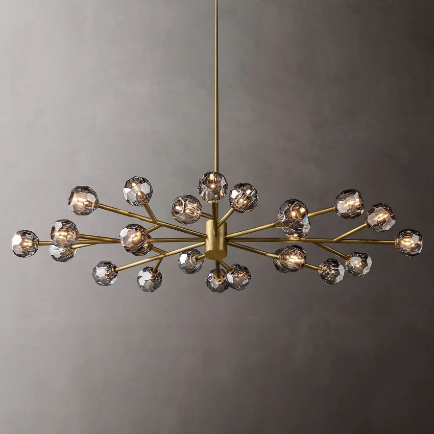Belle De Crystal Ball Oval Chandelier 72" - Yami Lightings