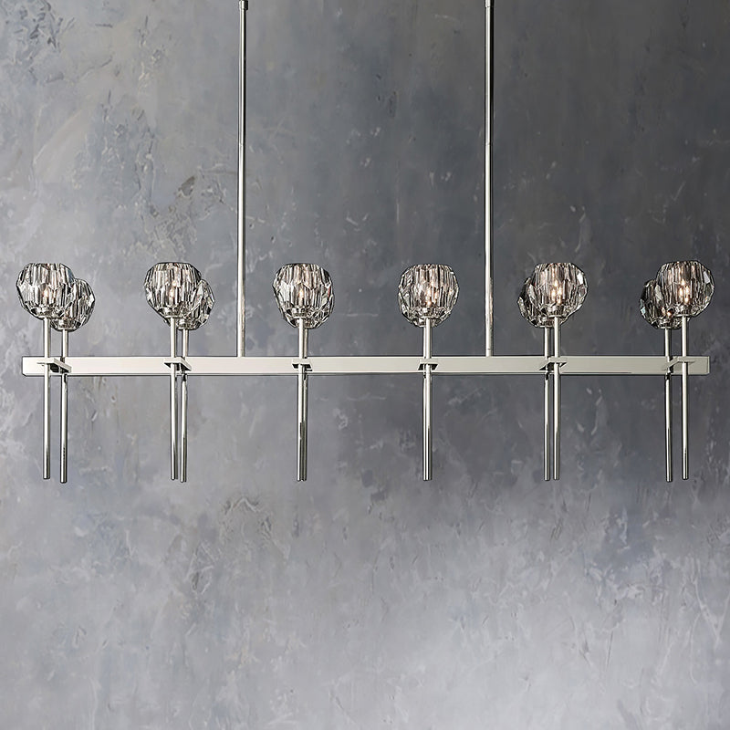 Belle De Crystal Double Linear Chandelier W 60" - Yami Lightings