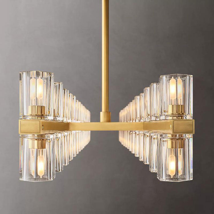 Industrial Rectangular Crystal Chandelier - Yami Lightings