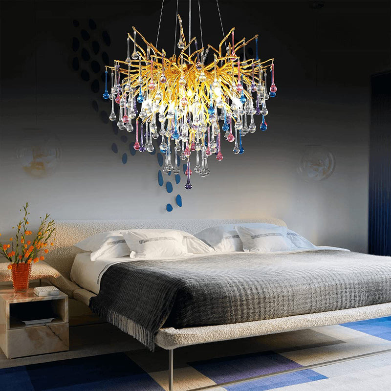 Doris Colorful Crystal Chandelier for Dining Room - Yami Lightings